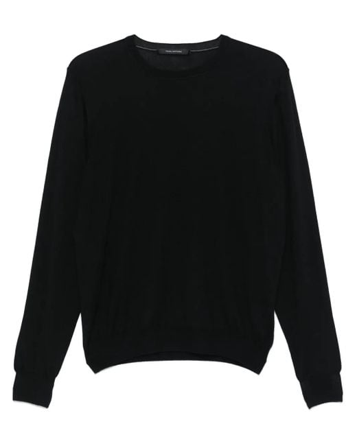 Tagliatore Black Round-Neck Jumper for men