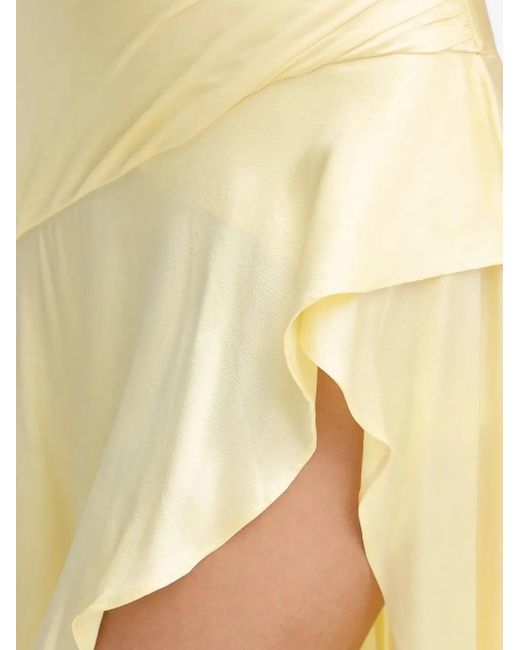 Bardot Metallic Asymmetrisches Kleid mit Rüschen