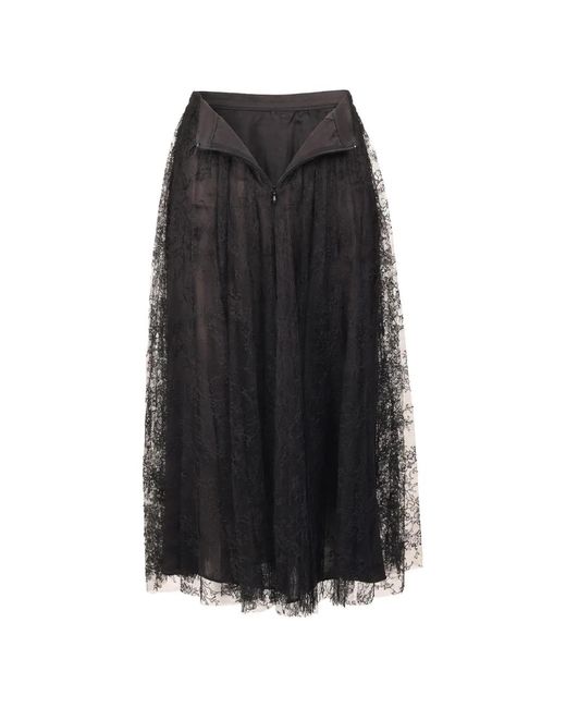 Valentino Garavani Black Lace Skirt