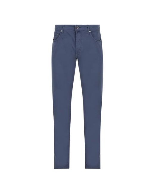 Hand Picked Blue Ravello Logo-Patch Jeans for men