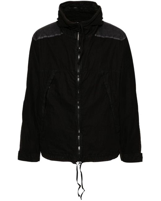 C P Company Black 50 Fili Gum Googles-detailed Hooded Jacket for men