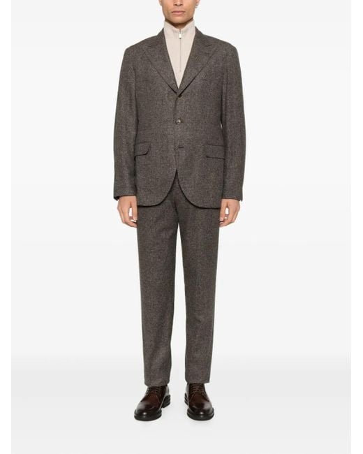 Brunello Cucinelli Gray Pocket Two-Button Suit for men