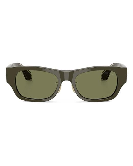 Giorgio Armani Green Rectangle-Frame Sunglasses for men