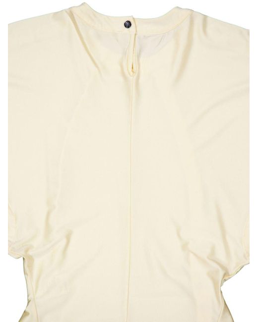 Rabanne Yellow Drapierte Bluse mit rundem Ausschnitt