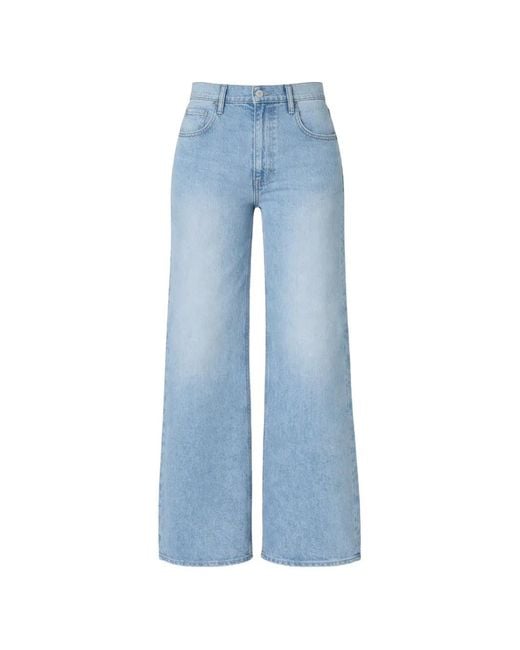 PAIGE Blue Arellia Wide-Leg Jeans