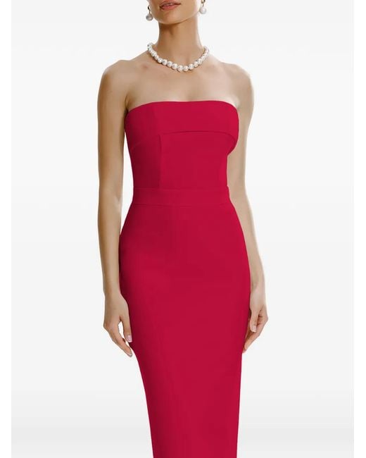 Framboise Red Asma Strapless Maxi Dress