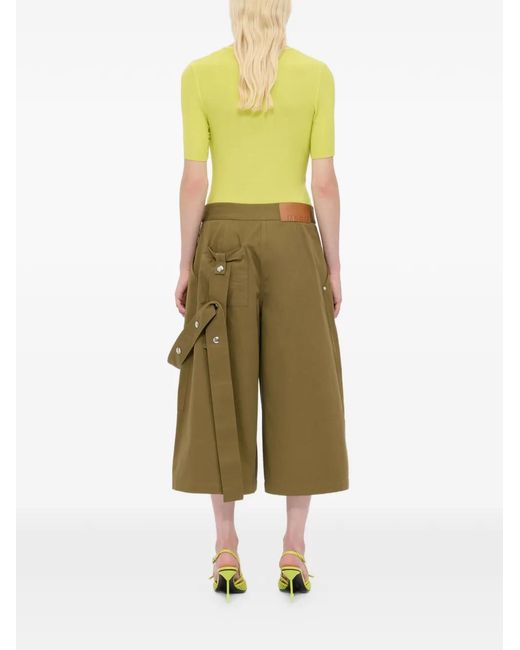 MSGM Green Strap Detail Shorts