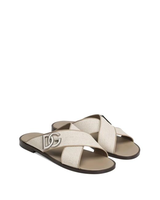 Dolce & Gabbana White Flat Slides for men
