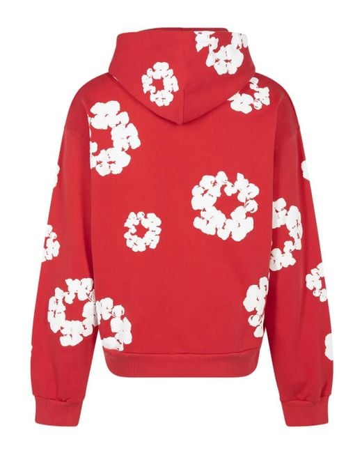 DENIM TEARS Red The Cotton Wreath Hoodie for men