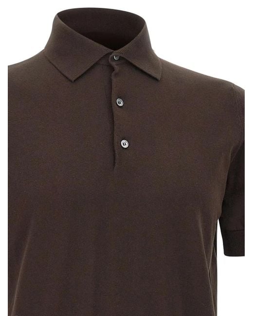 FILIPPO DE LAURENTIIS Brown Polo En Maille for men