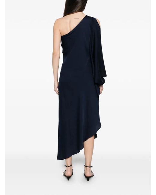 Silk95five Blue Ritz One-Shoulder Dress