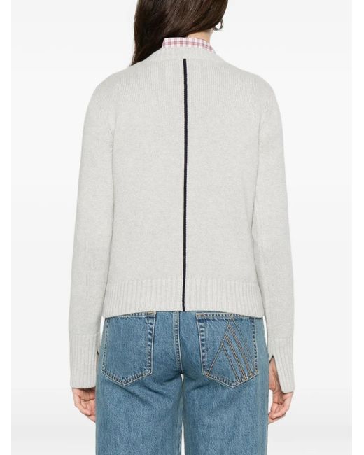 Loewe White Cashmere Crewneck Jumper
