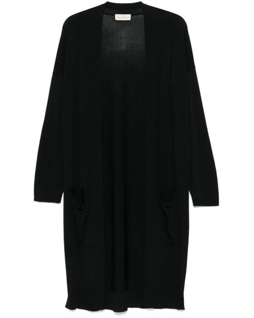Bruno Manetti Black Fine-Knit Coat