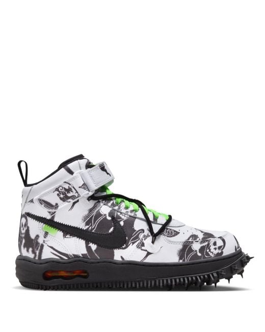 NIKE X OFF-WHITE White Air Force 1 Mid Grim Reaper Sneakers