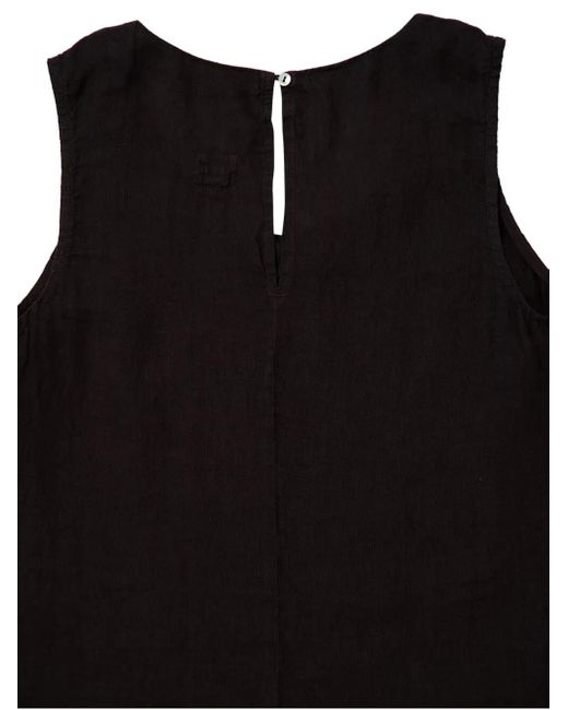 120% Lino カットアウト ノースリーブトップ Black