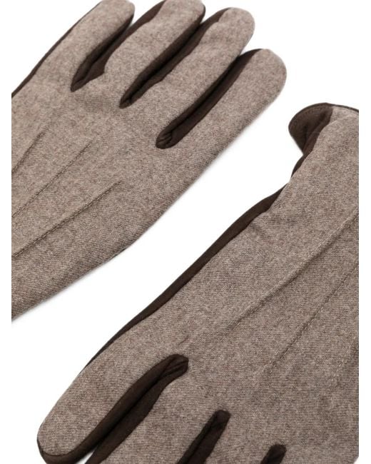 Gran Sasso Natural Panelled Elasticated-Cuff Gloves for men
