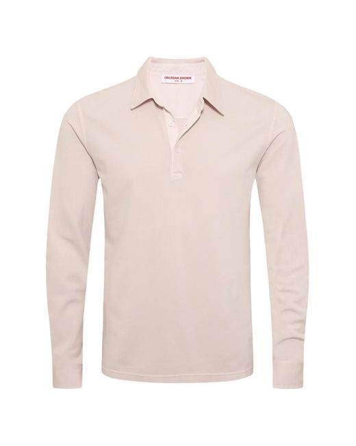 Orlebar Brown Pink Garfield Long-Sleeve Polo Shirt for men