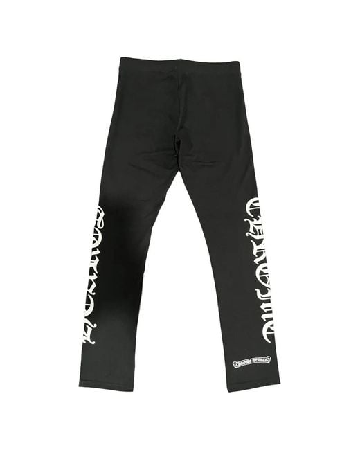 Chrome Hearts Black Horseshoe Logo-Print Leggings
