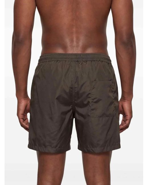 D4.0 Gray Drawstring-Waist Swim Shorts for men