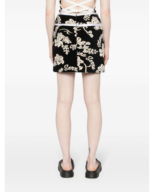 Minifalda con motivo en jacquard MARINE SERRE de color Black