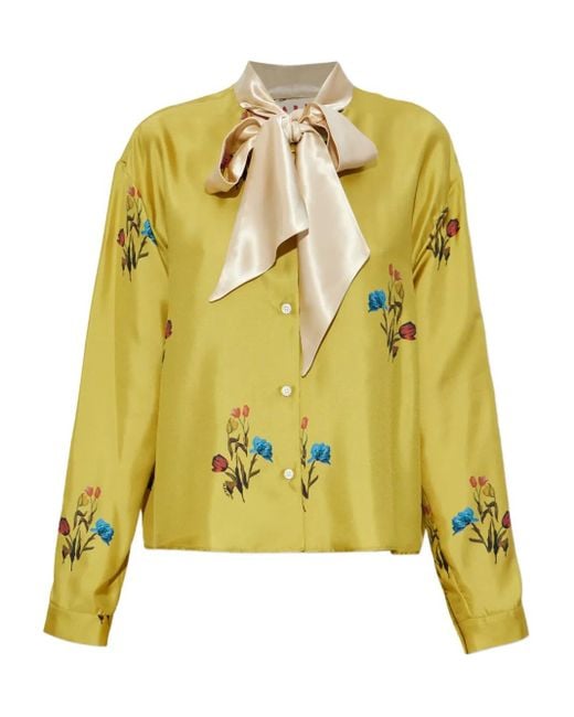 Marni Yellow Silk Blouse