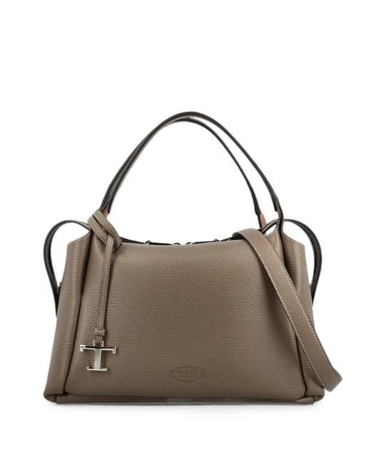 Tod's Brown T Timeless Pebbled Shoulder