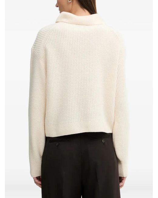 Marc O' Polo White Collared Buttoned Cardigan