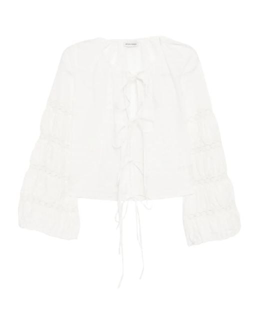 Róisín Pierce White Floral-Embroidered Blouse