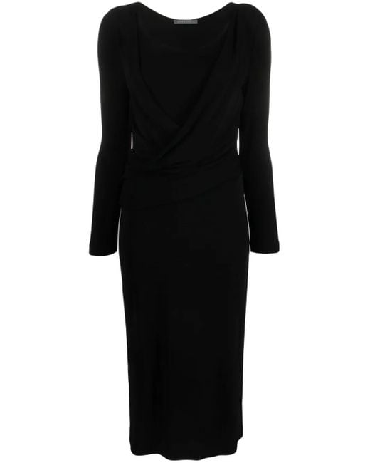 Alberta Ferretti Jurk Met Ronde Hals in het Black