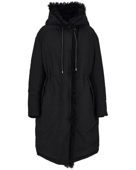 Ferragamo Black Shearling-Lined Parka Coat