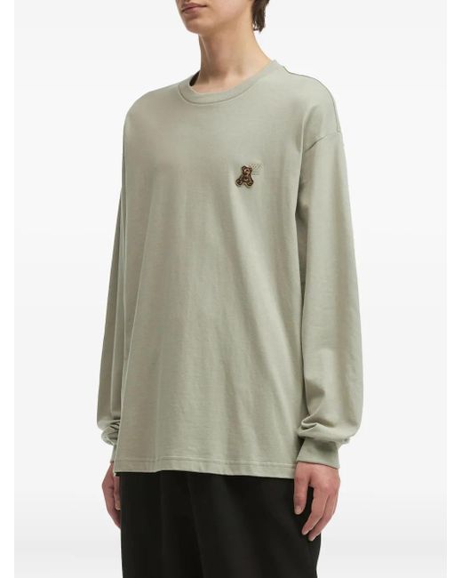 Izzue Green Bear-Logo Long-Sleeve T-Shirt for men