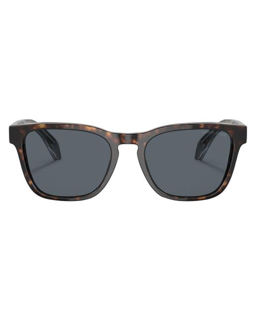 Giorgio Armani Gray Tortoiseshell-effect Square-frame Sunglasses for men