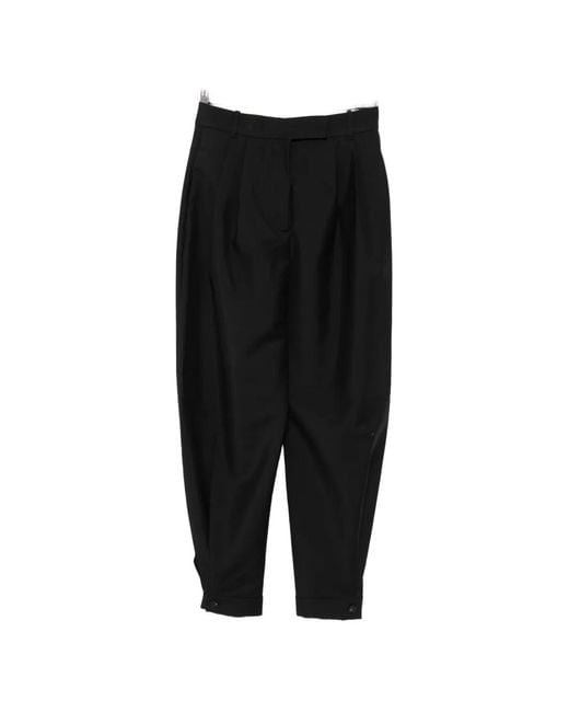 Rohe Black Pleated Button-Cuff Trousers