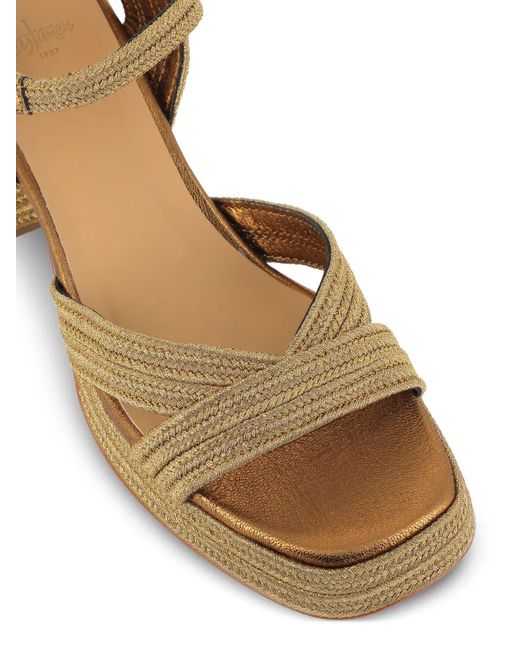 Castaner Metallic Vallita Braided Crossover-Strap Sandals