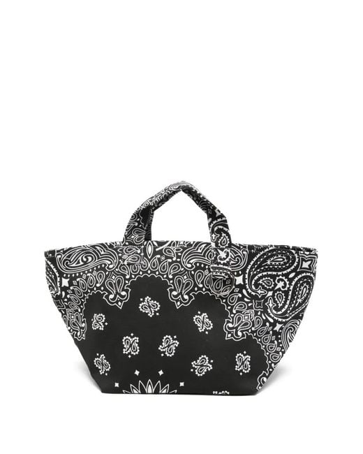 Call it By Your Name Black Paisley-Print Tote Bag