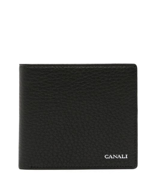 Portafoglio bi-fold con logo di Canali in Black da Uomo