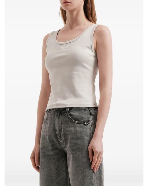 Mini Cream Natural Logo-Patch Top