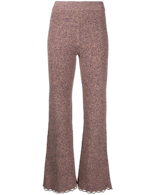 Ulla Johnson Brown Knitted Flared Trousers