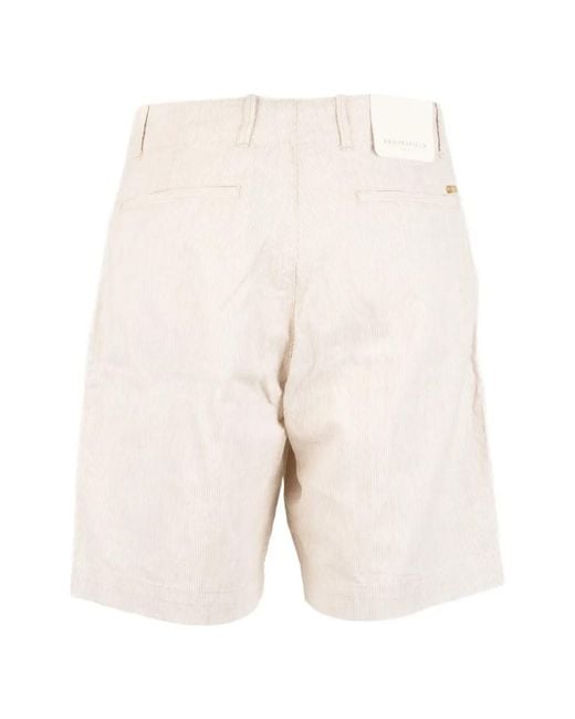 Brooksfield White Striped-Pattern Shorts for men
