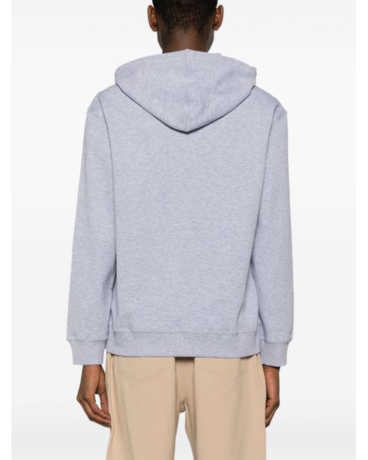 Brunello Cucinelli Blue Mélange-effect Hoodie - Men's - Cotton/polyamide for men