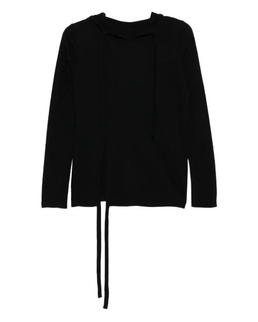 Sudadera con capucha y abertura lateral Yohji Yamamoto de color Black