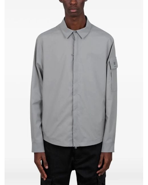 C P Company Gray Metropolis Zipped Pocket Shirt for men