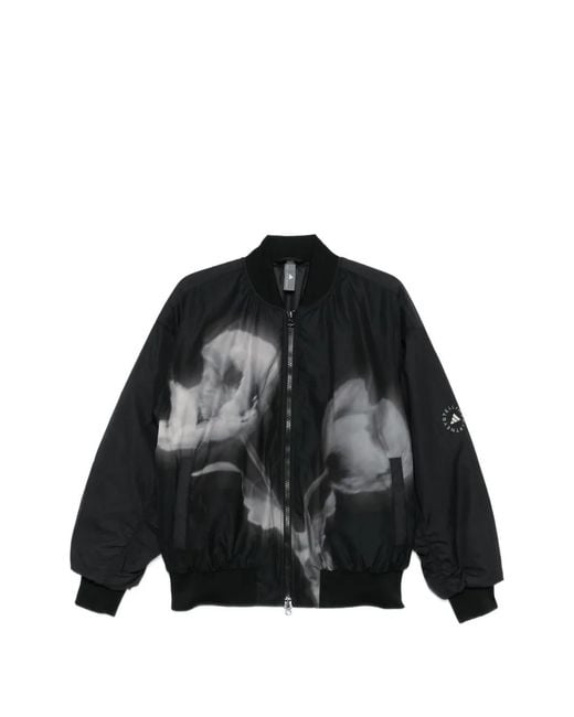 Adidas By Stella McCartney Black X Adidas X Stella Mccartney Floral Print Bomber Jacket