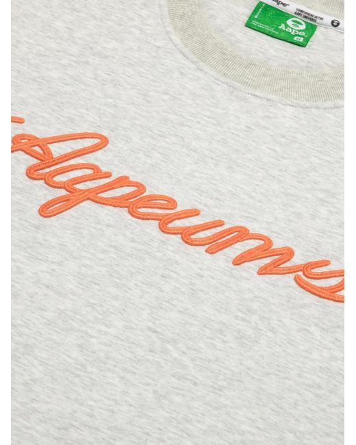 Aape By A Bathing Ape White Logo-Embroidery Sweatshirt for men