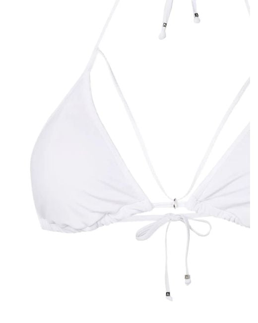 Amir Slama White Halterneck Tie-Fastening Bikini