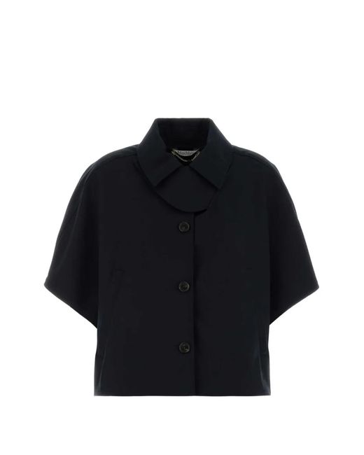 Max Mara Blue Buttoned Paggio Cotton Jacket