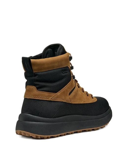 Geox Brown Granito + Grip Lace-Up Fastening Boots for men
