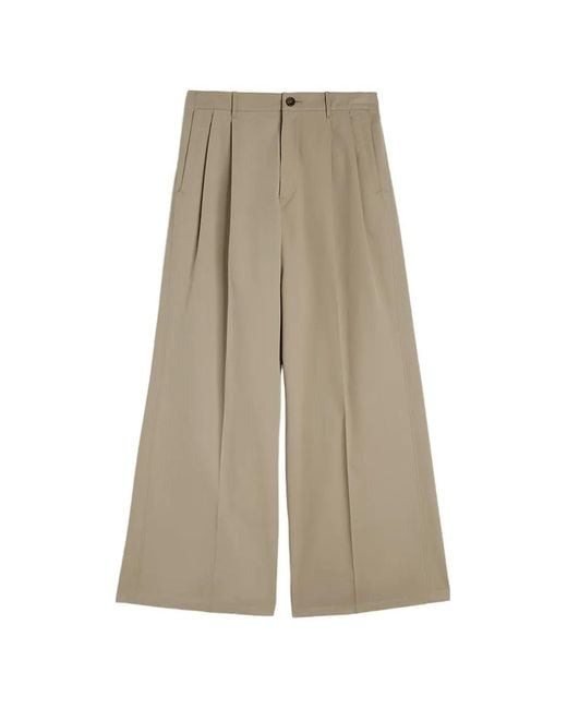 Jil Sander Natural Pantalon Ample À Design Plissé for men