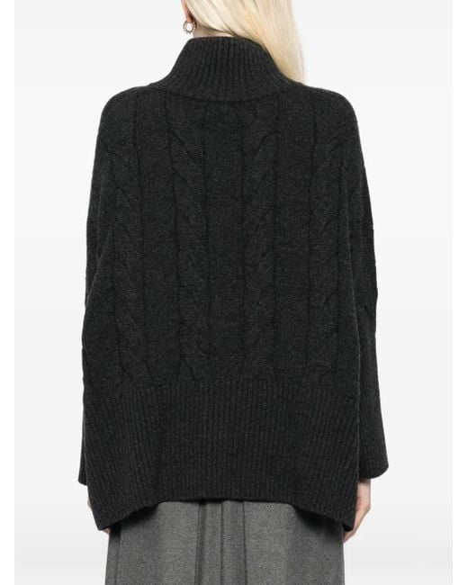 N.Peal Cashmere ケーブルニット セーター Black