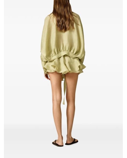 Pink Yellow Wrap-Style Top